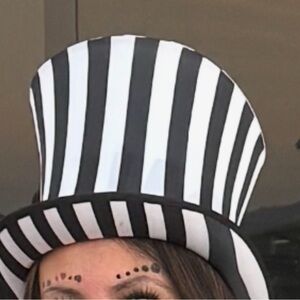 Black and White Striped Top Hat
